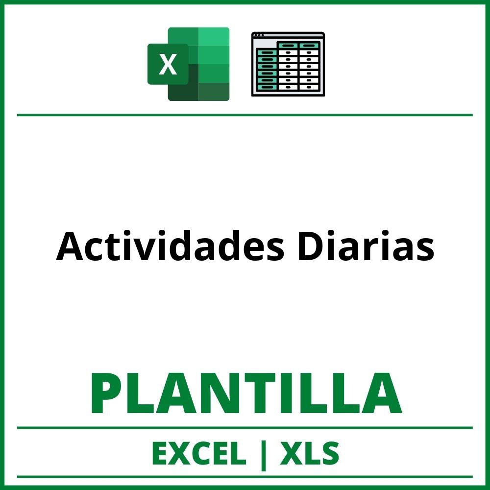 Formato de Actividades Diarias Excel