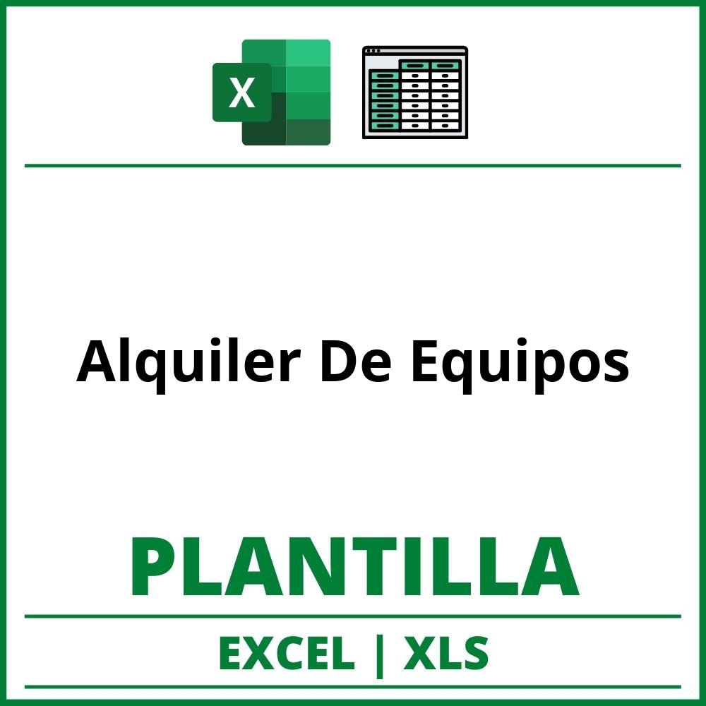 Formato de Alquiler De Equipos Excel