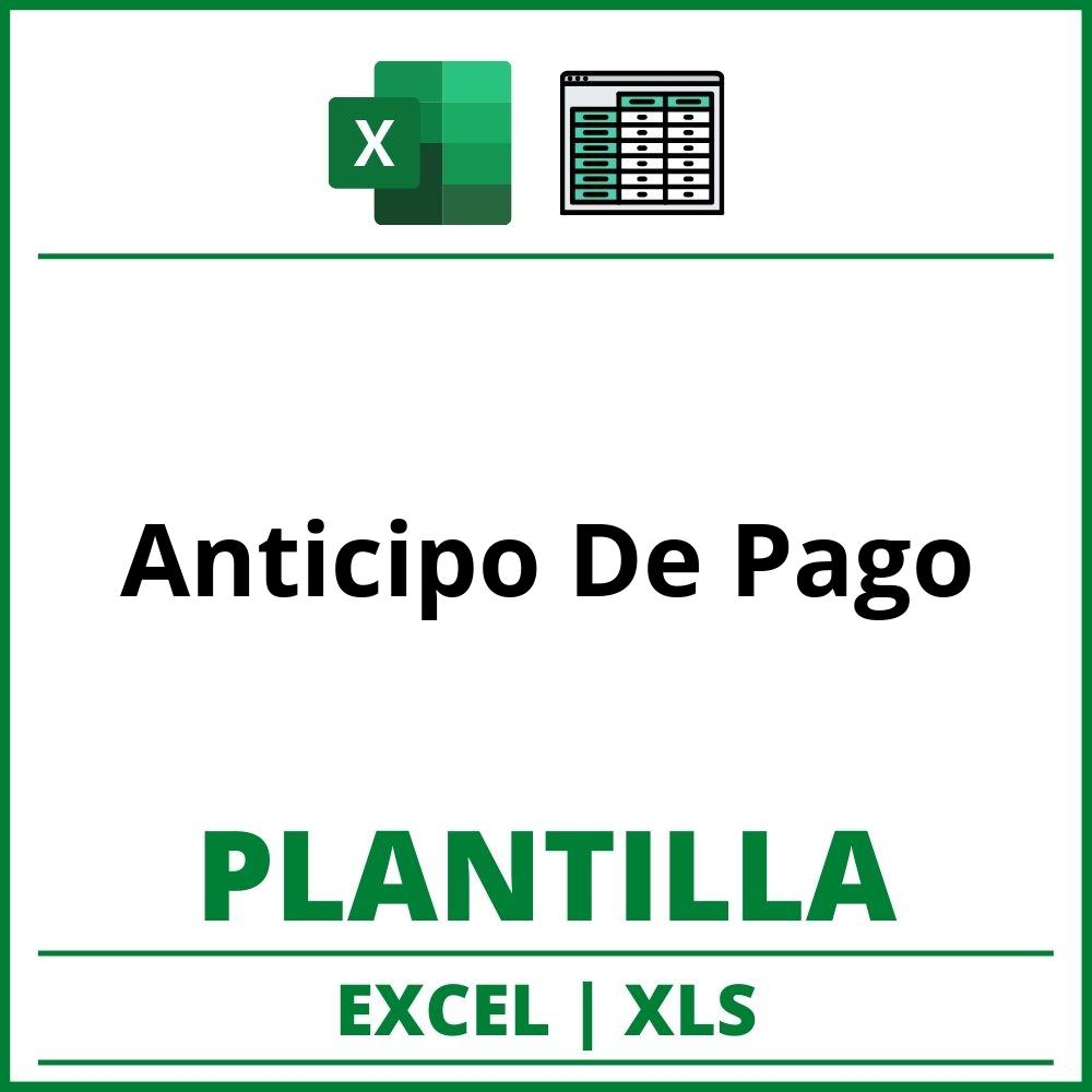 Formato De Anticipo De Pago Excel Xls 1160