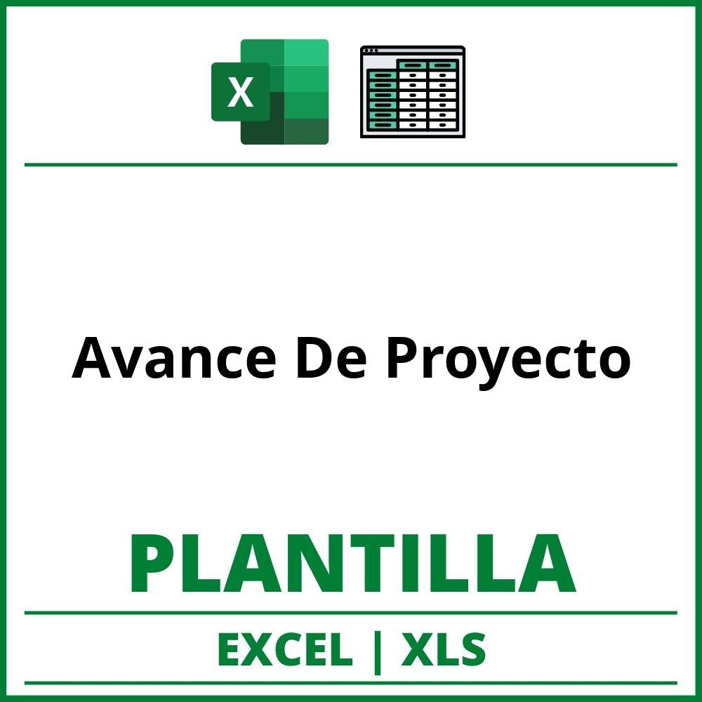 Formato de Avance De Proyecto Excel