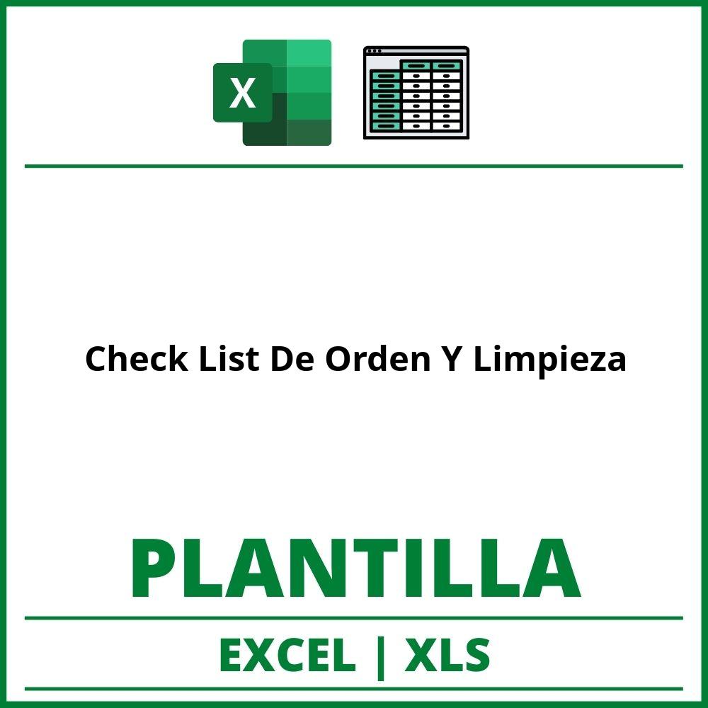 Formato de Check List De Orden Y Limpieza Excel