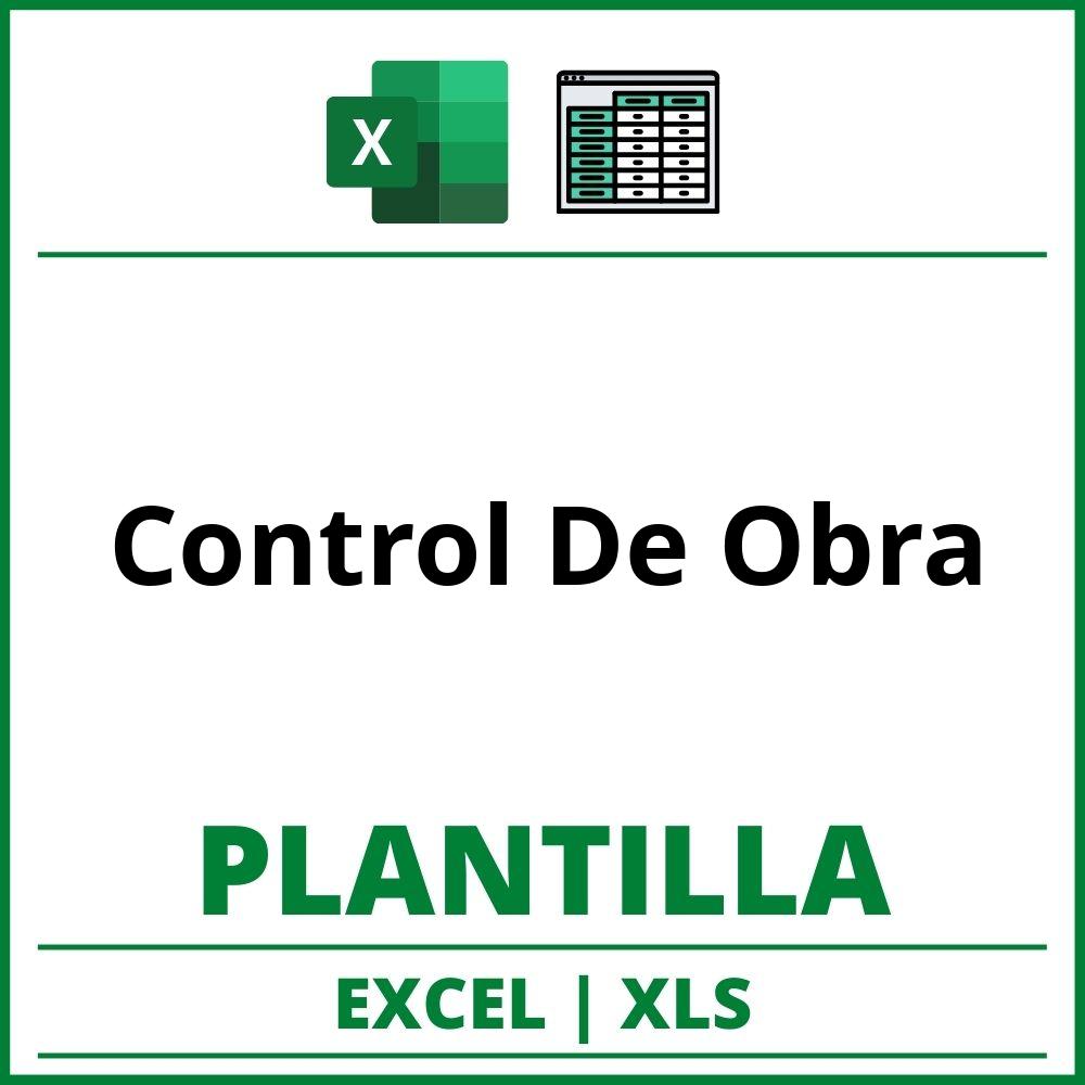 Formato de Control De Obra Excel