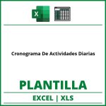 Formato de Cronograma De Actividades Diarias Excel