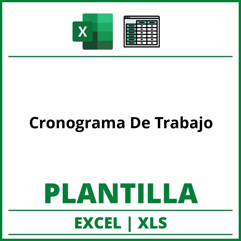 Formato de Cronograma De Trabajo Excel