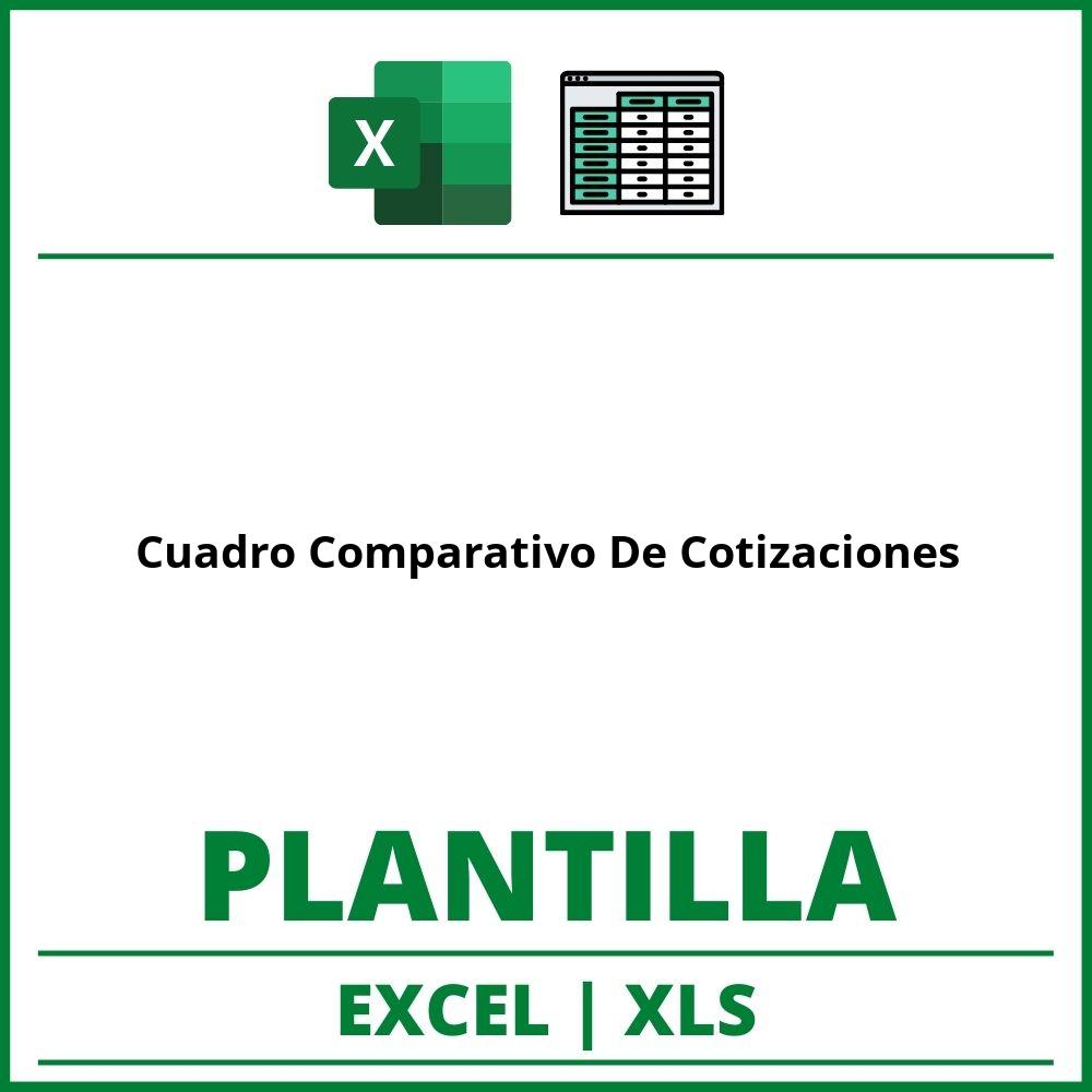 Formato de Cuadro Comparativo De Cotizaciones Excel