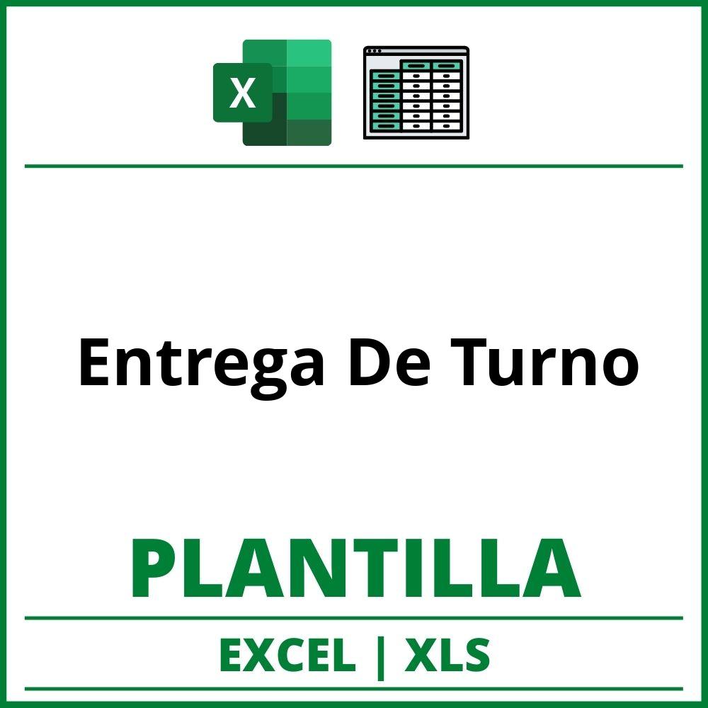 Formato de Entrega De Turno Excel