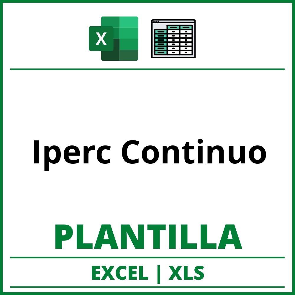 Formato de Iperc Continuo Excel