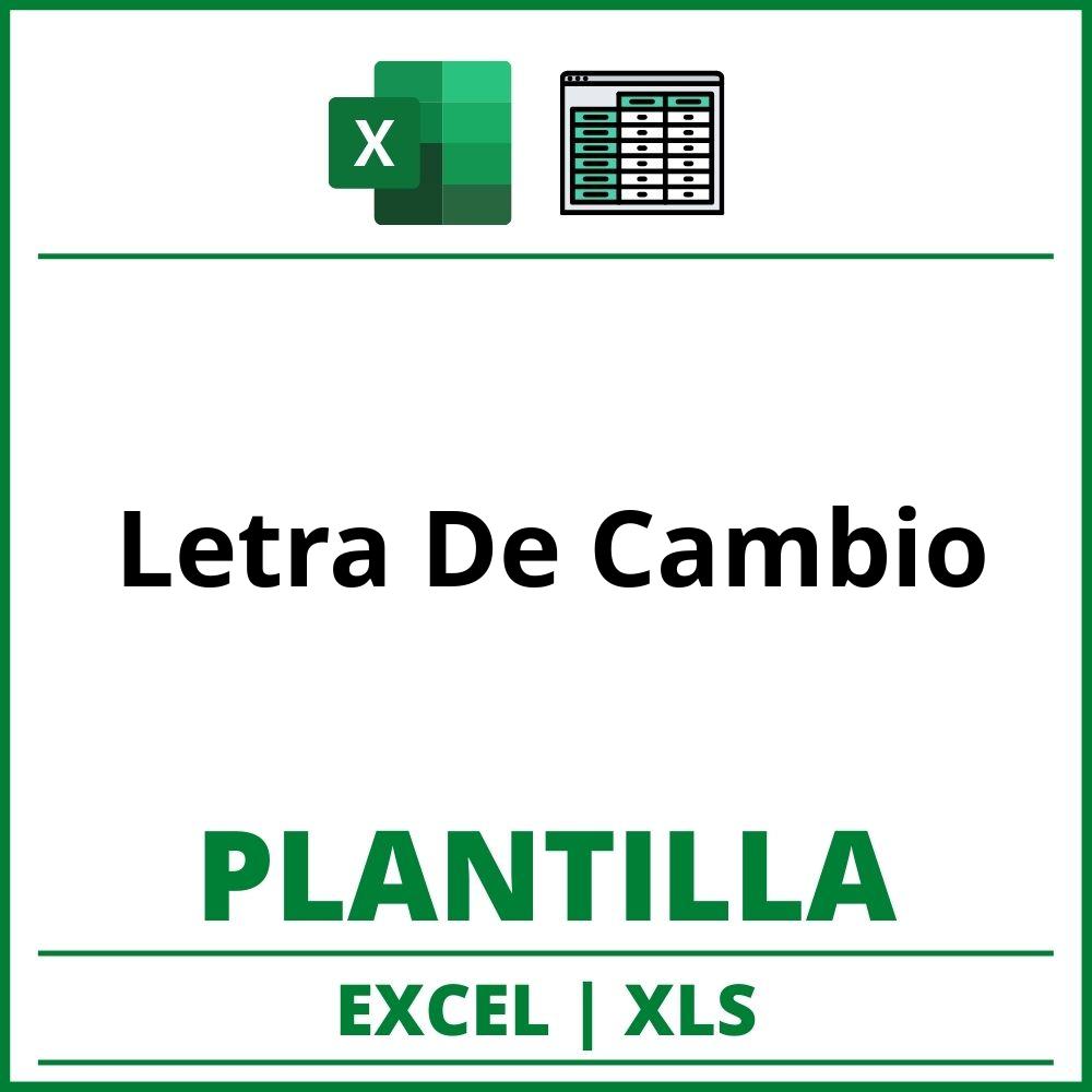 Formato de Letra De Cambio Excel