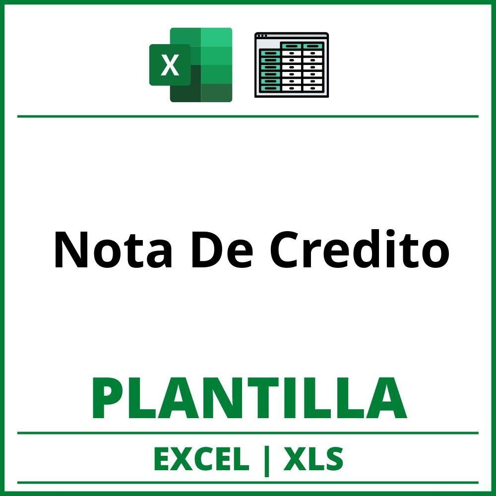 Formato de Nota De Credito Excel