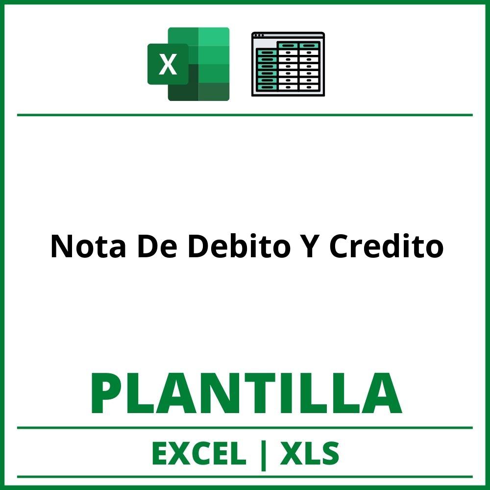 Formato de Nota De Debito Y Credito Excel