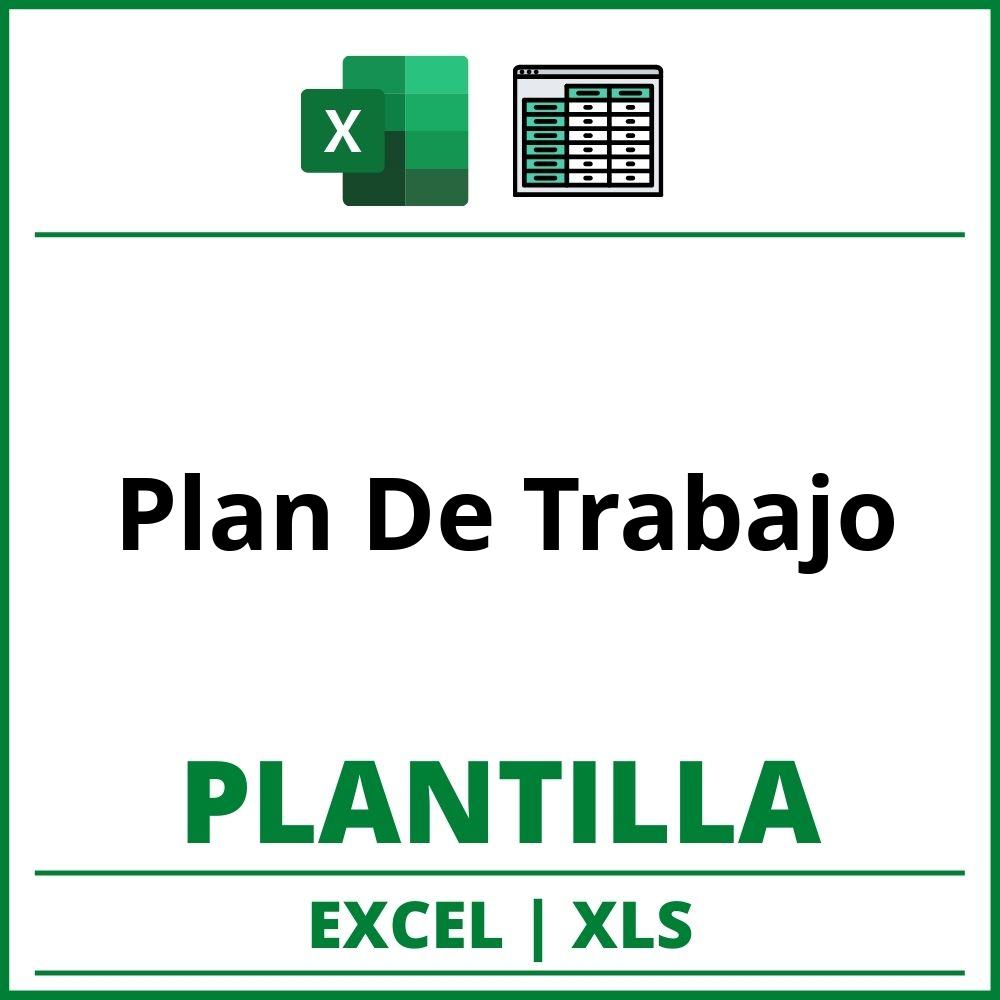 ▷ Formato de Plan De Trabajo Excel | XLS
