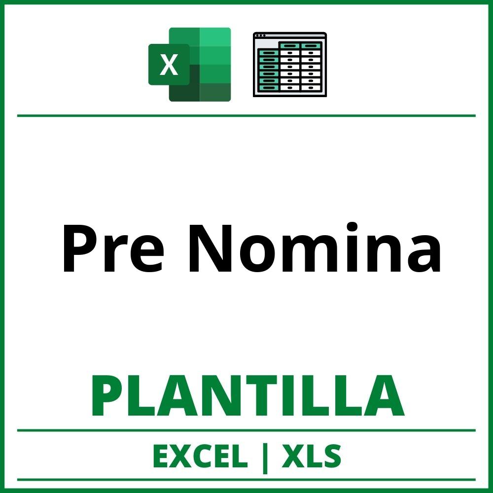 Formato de Pre Nomina Excel