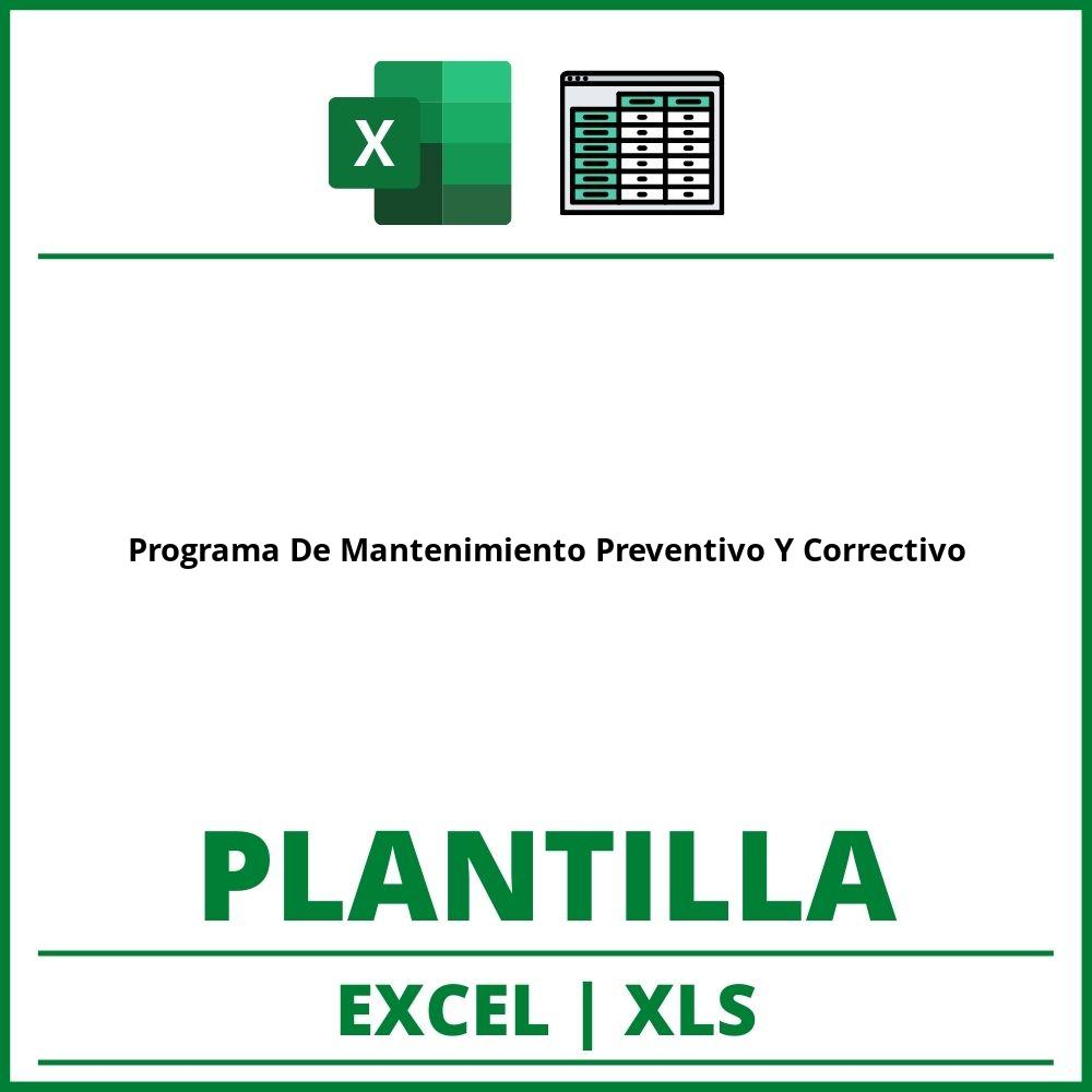 Formato de Programa De Mantenimiento Preventivo Y Correctivo Excel