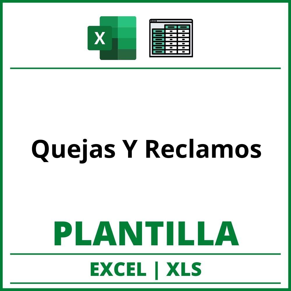 Formato De Quejas Y Reclamos Excel | XLS